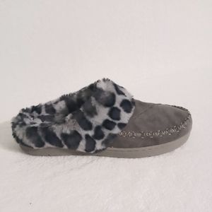 EARTH ORIGINAL RAINE SLIPPER | SIZE 10 | GRAY BRIQUE/LEOPARD